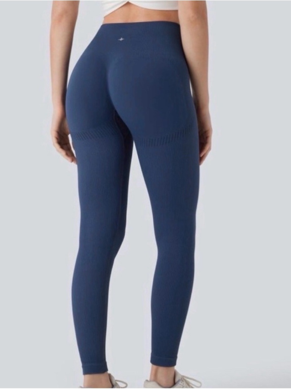 Halara Seamless High Waist Tummy Control Butt Lift Leggings XS Blue Peacoat